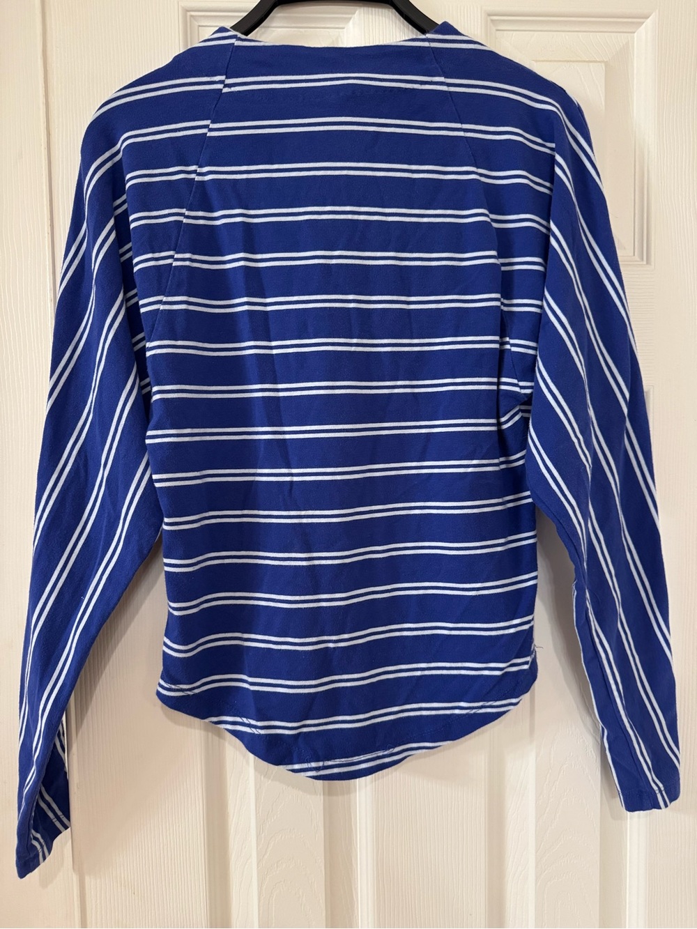 Free People Ardmore Womens XS Blue Nautical Stripe Keyhole Tie Long Sleeve Top